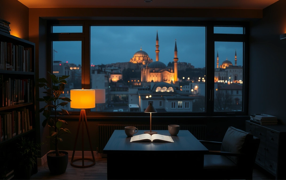 The CalmFrame Studio at Night